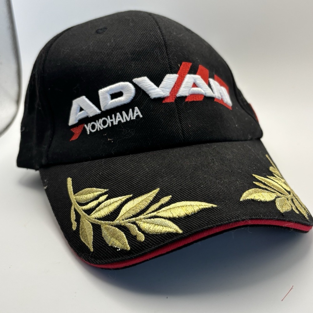 Super Rare Yokohama Advan Porsche Team Hat Gold Leaf Embroidered‎ Adjustable